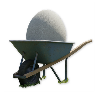 Rock in a wheelbarrow